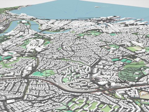 Cityscape Trondheim Norway 3D 模型