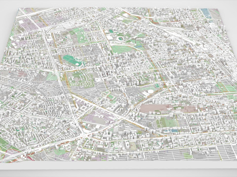 Cityscape Baku Azerbaijan Modello 3D