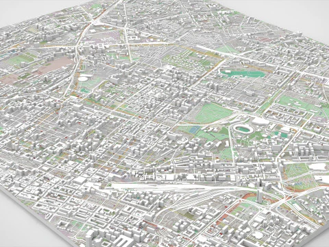Cityscape Baku Azerbaijan 3D Model