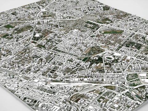 Cityscape Baku Azerbaijan 3D Model