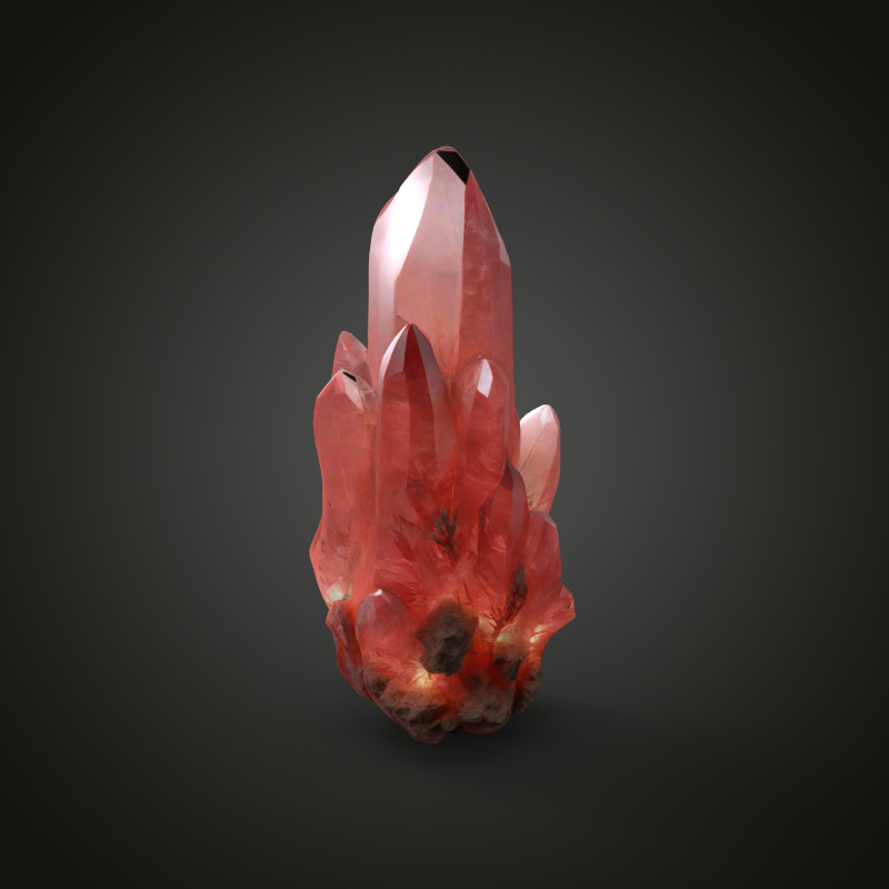 Crystall Red Model 3D .c4d .max .obj .3ds .fbx .stl .blend