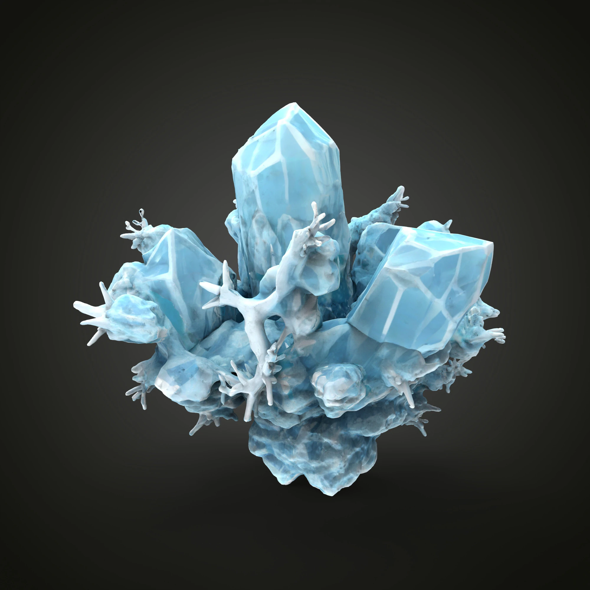 Crystall Blue 3D Model .c4d .max .obj .3ds .fbx .stl .blend