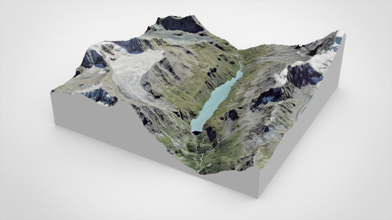 Lac de Mauvoisin reservoir Valais Switzerland 3Dモデル .c4d .max .obj .3ds .fbx .stl .blend