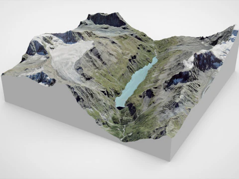 Serbatoio del Lac de Mauvoisin Vallese Svizzera Modello 3D