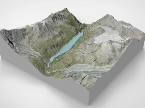 Lac de Mauvoisin reservoir Valais Switzerland 3D Model