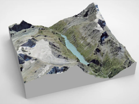 Lac de Mauvoisin reservoir Valais Switzerland 3D Model