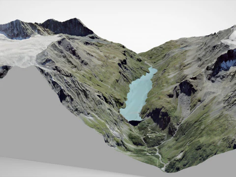 Lac de Mauvoisin reservoir Valais Switzerland 3D Model