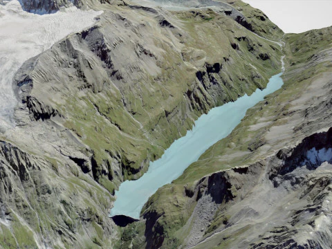 Lac de Mauvoisin reservoir Valais Switzerland 3D Model