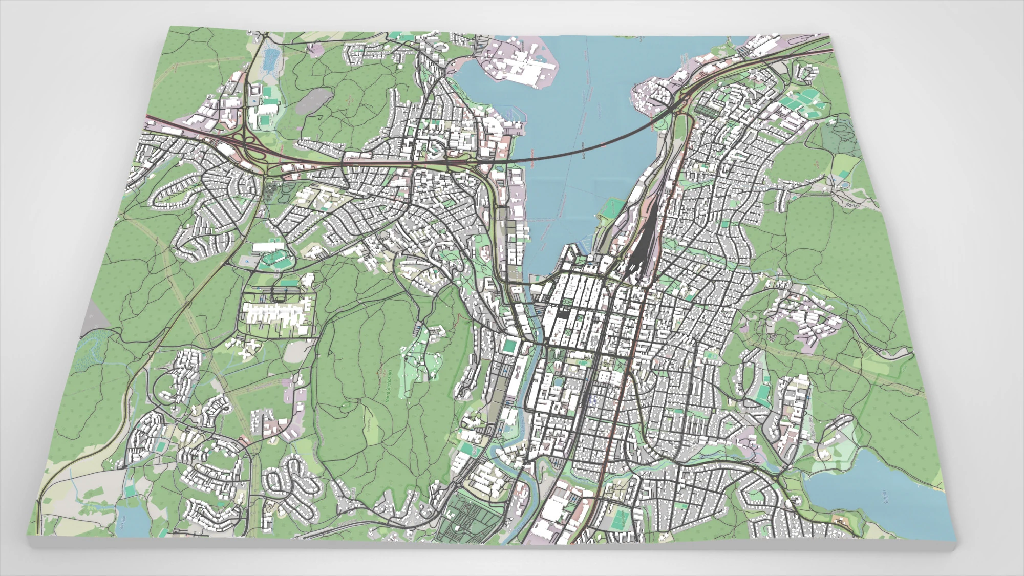 Cityscape Sundsvall Sweden 3D Model .c4d .max .obj .3ds .fbx .stl .blend 