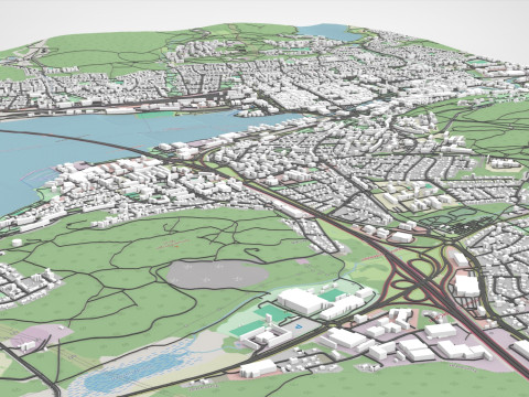 Cityscape Sundsvall Sweden 3Dモデル