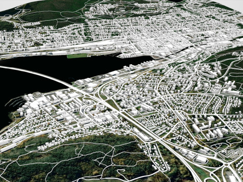 Cityscape Sundsvall Sweden 3Dモデル