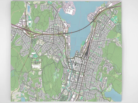 Cityscape Sundsvall Sweden 3D Model