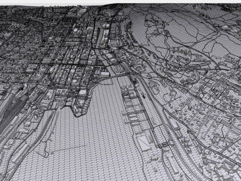 Cityscape Sundsvall Sweden 3Dモデル