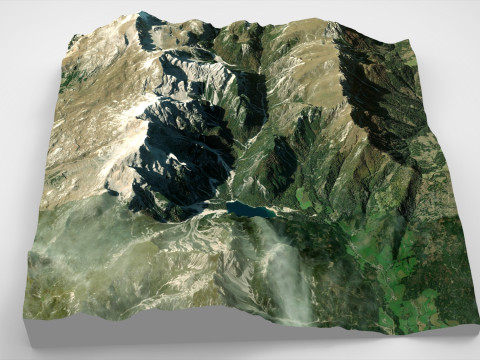 Lake Braies Dolomites South Tyrol Italy 3D Model