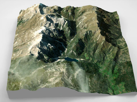 Braies G&ouml;l&uuml; Dolomites G&uuml;ney Tirol İtalya 3D Model