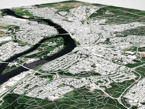 Cityscape Umea Sweden 3D Model