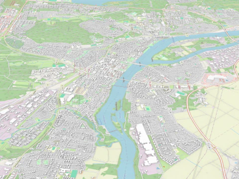 Cityscape Umea Sweden 3D Model