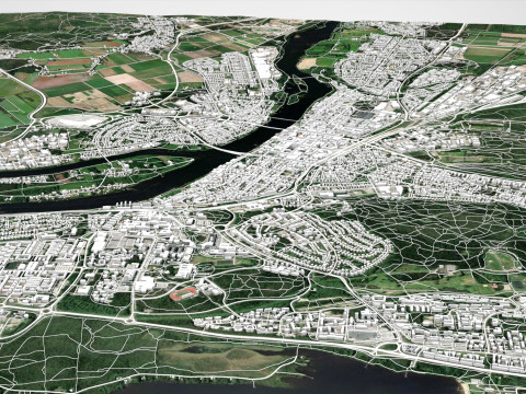 Cityscape Umea Sweden 3D Model