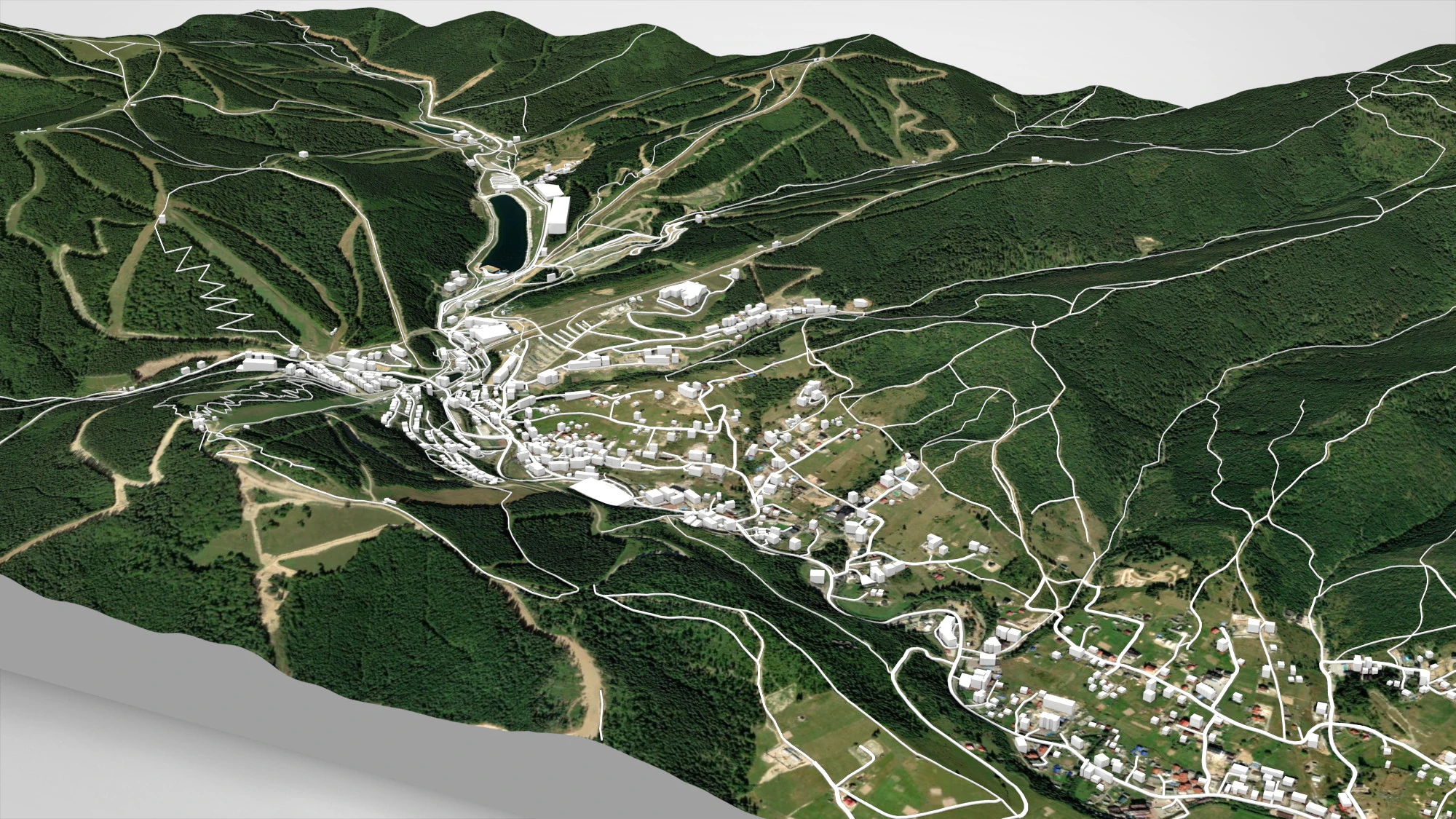 Bukovel resort Carpathians Ukraine 3D Model .c4d .max .obj .3ds .fbx .stl .blend 