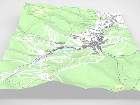 Bukovel resort Carpathians Ukraine 3D Model