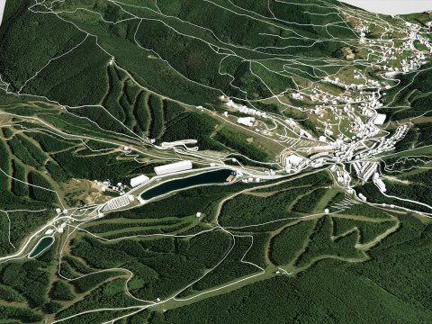 Bukovel resort Carpathians Ukraine 3D Model