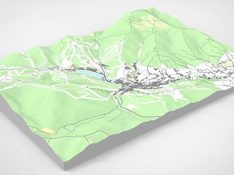 Bukovel resort Carpathians Ukraine 3D Model