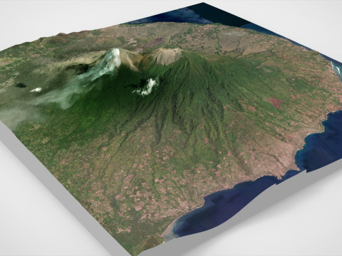 Volcano Lewotobi Flores Island Indonesia Model 3D
