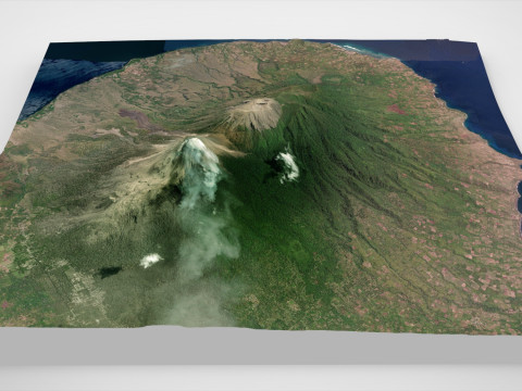 Volcano Lewotobi Flores Island Indonesia Model 3D