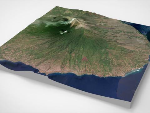 Volcano Lewotobi Flores Island Indonesia Model 3D