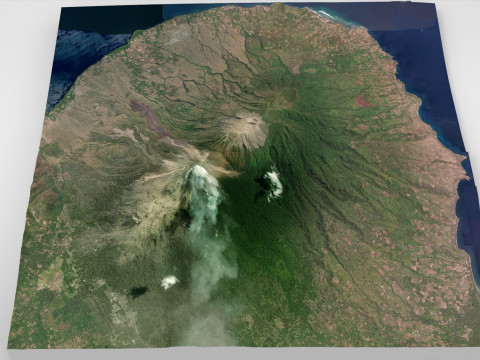 Volcano Lewotobi Flores Island Indonesia Model 3D