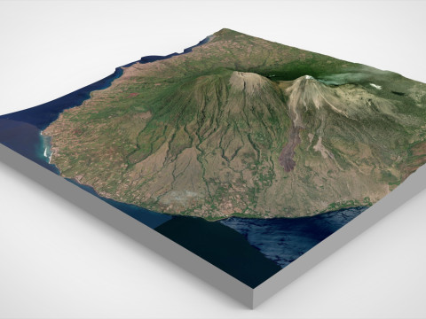 Volcano Lewotobi Flores Island Indonesia Model 3D