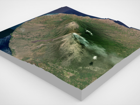 Volcano Lewotobi Flores Island Indonesia Model 3D