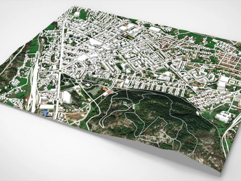 Paesaggio urbano Niksicis Montenegro Modello 3D