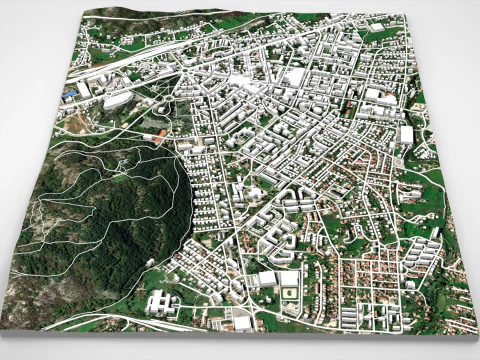 Paesaggio urbano Niksicis Montenegro Modello 3D