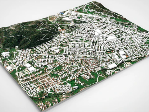 Paesaggio urbano Niksicis Montenegro Modello 3D