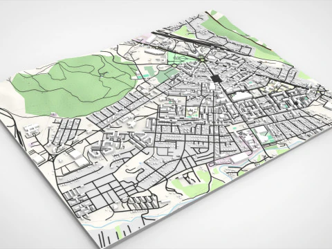 Paesaggio urbano Niksicis Montenegro Modello 3D