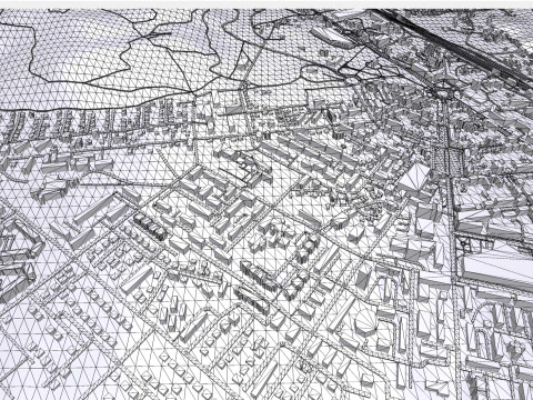 Paesaggio urbano Niksicis Montenegro Modello 3D