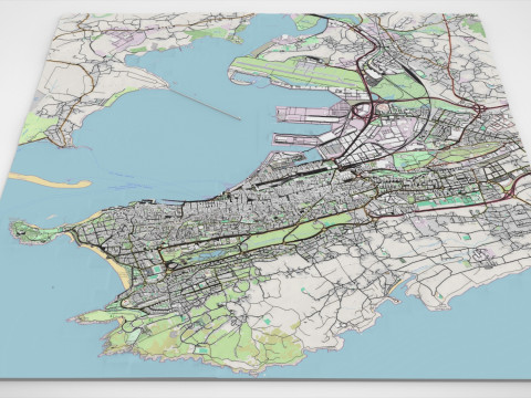 Cityscape Santander Spain 3D 模型