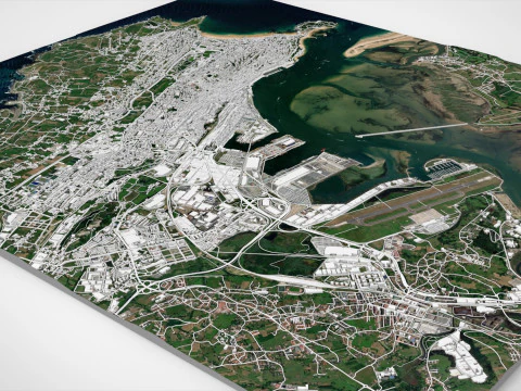 Cityscape Santander Spain 3D Model