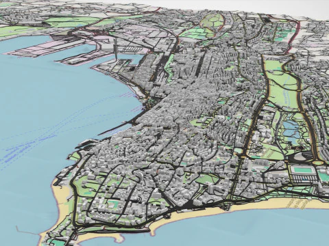 Cityscape Santander Spain 3D Model