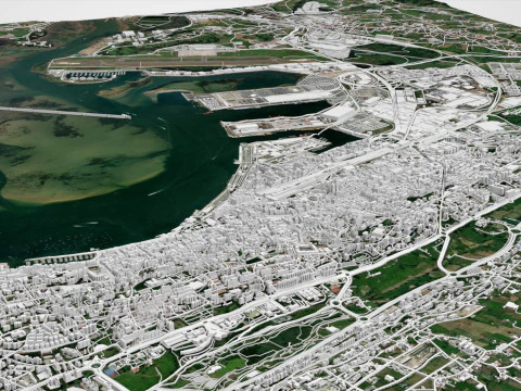 Cityscape Santander Spain 3D Model