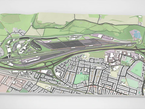 Budynek terminalu Eurotunelu Folkestone Model 3D