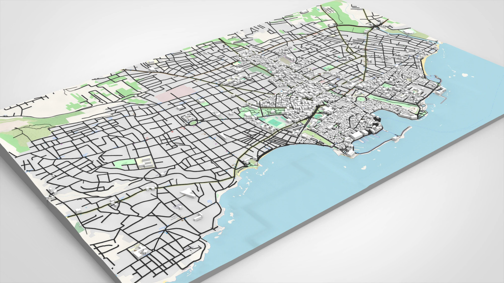 Cityscape La Canea Crete Greece 3D Model .c4d .max .obj .3ds .fbx .stl .blend 
