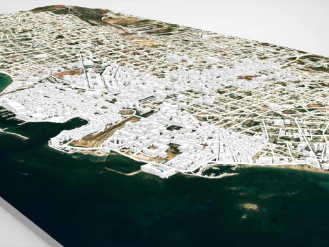 Cityscape La Canea Crete Greece 3D Model
