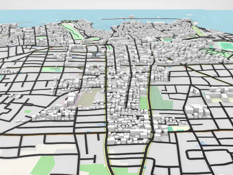 Cityscape La Canea Crete Greece 3D Model