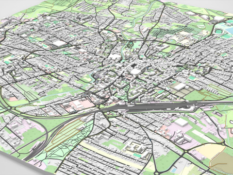 Cityscape Rybnik Poland 3D Модель
