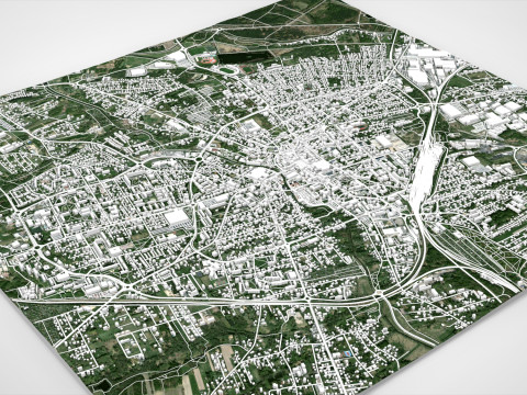 Cityscape Rybnik Poland 3D Модель