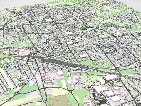 Cityscape Rybnik Poland 3D Модель