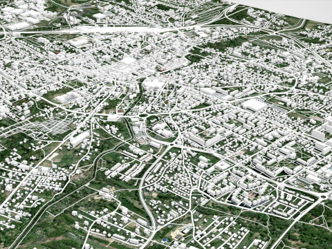 Cityscape Rybnik Poland 3D Модель