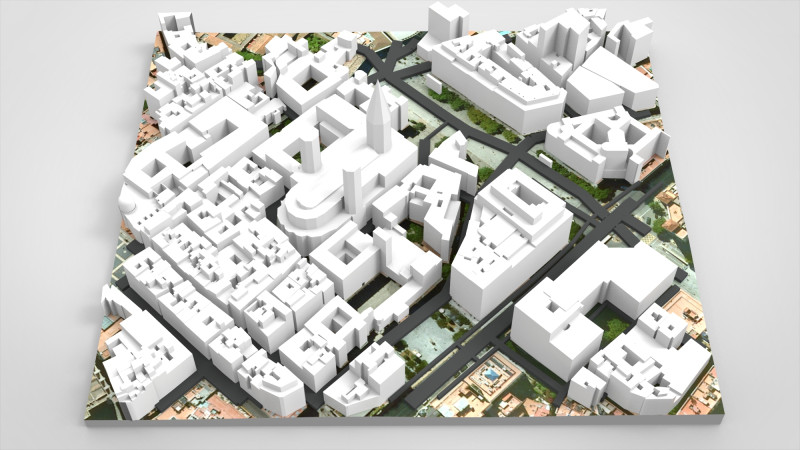 The Cathedral Holy Cross Saint Eulalia Catholic Barcelona Modello 3D .c4d .max .obj .3ds .fbx .stl .blend